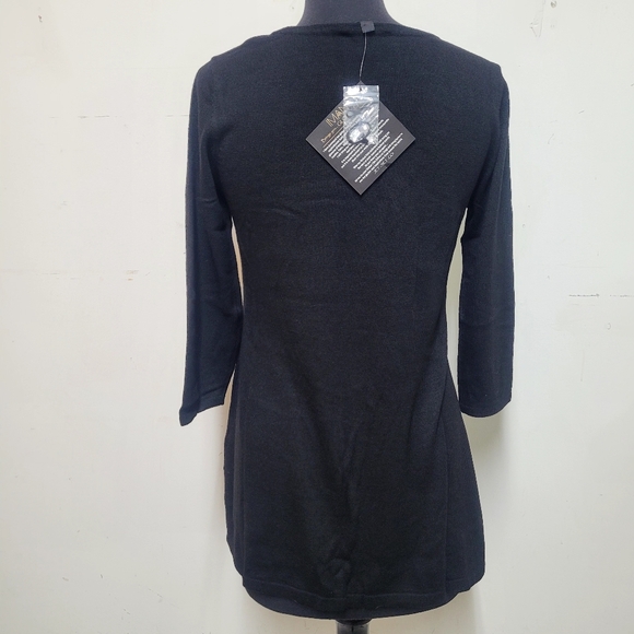 NEW! IMAN Jeweled Embellished "Touch of Cashmere" Sweater Tunic, Black - Picture 8 of 14